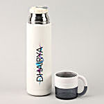 Personalised White Thermosteel Cup Flask