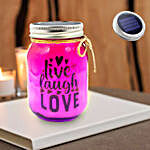 LED Solar Happy Quote Mason Jar