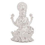 Silver Lakshmi On Lotus Flower Idol