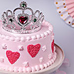 Princess Theme Strawberry Cake Eggless 1 Kg