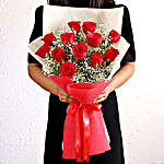 Confetti Of Love Red Color Roses Bouquet