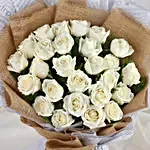 White Winter Roses Bouquet