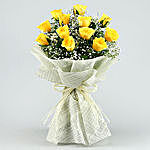 Joyful Vibe Yellow Roses Bouquet
