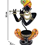 Krishna T Light Candle Holder Black & Orange