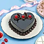 Chocolate Truffle Heart Cake 1 Kg Eggless