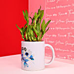 Bamboo plant in a Personalised Mug Combo