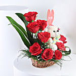 Endless Flower and Teddy Love Basket