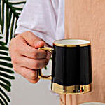 3D Ceramic Glossy Finish Golden Black Coffee Mug
