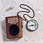 Dolland Chained Compass With Personalised Wooden Boxes