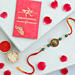 Sneh Gold Meenakari Rakhi With Personalised Goodies