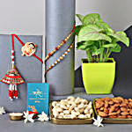 Sneh Sweet Family Rakhi Set & Green Gift Combo
