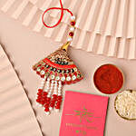 Sneh Traditional Family Rakhi Set & Snake Plant With Almonds