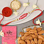 Sneh Traditional Capsule Rakhi & Almonds Combo