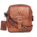 Leather Sling Bag For Men- Brown
