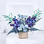 Mythic Beauty Orchids & Daisies Flower Basket