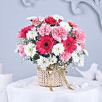 Blooming Spring Gerberas & Carnations Basket