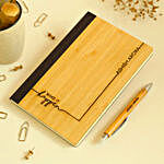 Personalised Bamboo Notebook N Pen Set