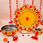 Golden Glow Karwa Chauth Pooja Thali Set