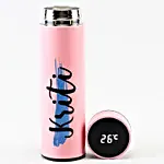 Personalised Pink LED Temperature Bottle