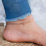 Heart Halo 925 Silver Anklet