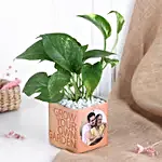 Money Plant in Personalised Vase