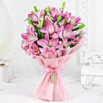 Admirable Pink Asiatic Lilies Bunch