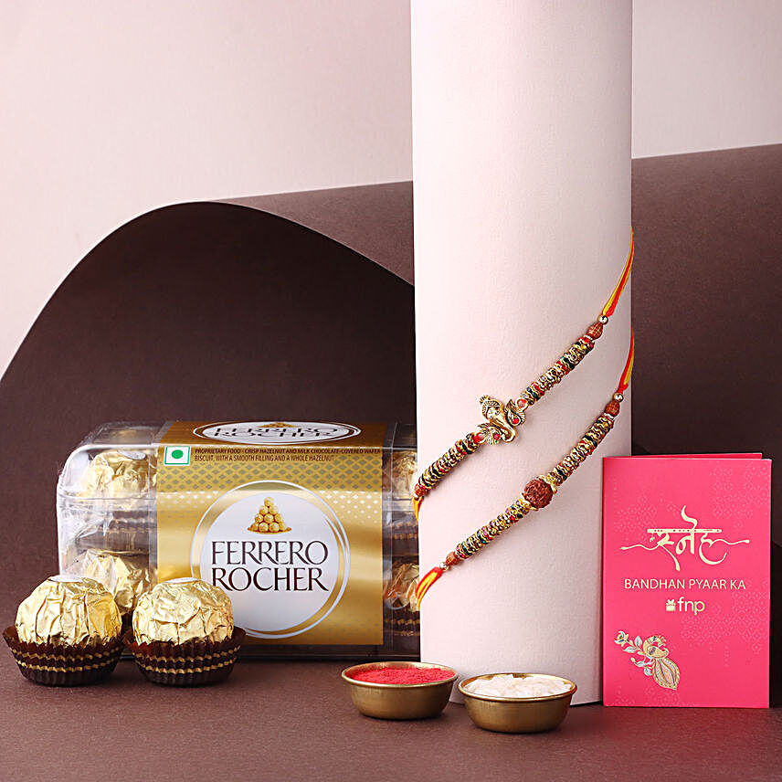 Sneh Rakhi Set of 2 with Ferrero Rocher