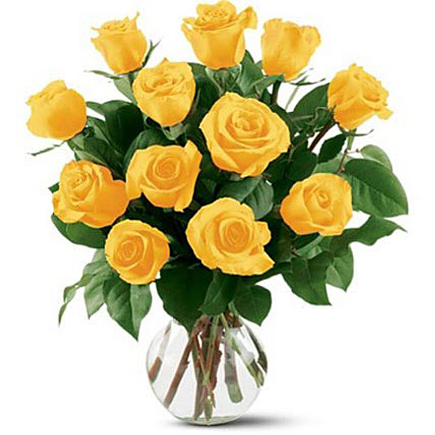 12 Yellow Roses