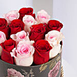 7 Red 7 Pink Roses in Printed Box