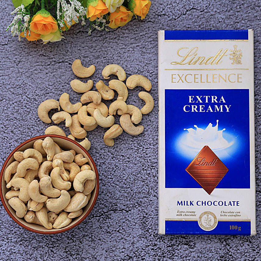 Cashews And Lindt Chocolate Combo