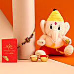 Sneh Multicoloured Meenakari Ganesha Rakhi & Ganesha Toy