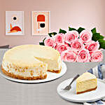 NY Cheescake with Pink Roses