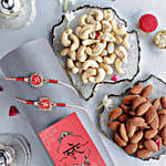 Ethereal Om Swastik Pair Rakhi N Nutty Delight