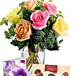 6 Mixed Roses Combo