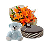 Orange Lilies N Mud Cake