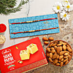 2 Pearl Mauli Rakhis With Soanpapdi And Almonds