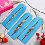 Leaf And Meenakari Elephant Rakhi With Kalash Rakhi Set