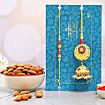 Jhumki Style Pearl Lumba Rakhi Set With Healthy Almonds