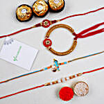 Family Set Of 4 Lumba Rakhis And Ferrero Rocher