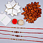 Pearl Rakhis With Kaju Katli And Almonds