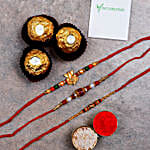 Raksha Bandhan Hamper Of 3 Rakhis And Ferrero Rocher