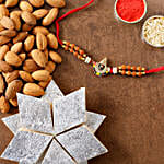 Balaji Rudraksha Rakhi And Almonds With Kaju Katli