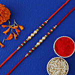 Beautiful Pearl And Mauli Rakhi Set Of 2