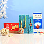 Traditional Lumba Rakhi Set And Bal Krishna Rakhi Sweet Hamper