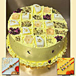 Immensely Tasty Rasmalai Cake With Rakhi Set