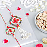 Bandhani Bhaiya Bhabhi Rakhi Set N Pistachio Combo