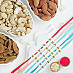 Understated Elegance Beads Rakhi Set of 5 With Dry Fruits