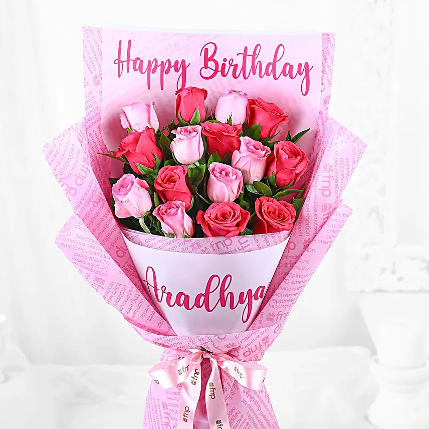 Personalised Grace Mixed Rose Bouquet