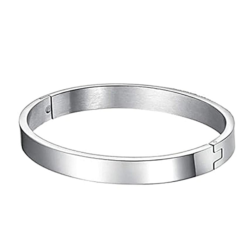 Personalised Silver Round Cuff Bracelet
