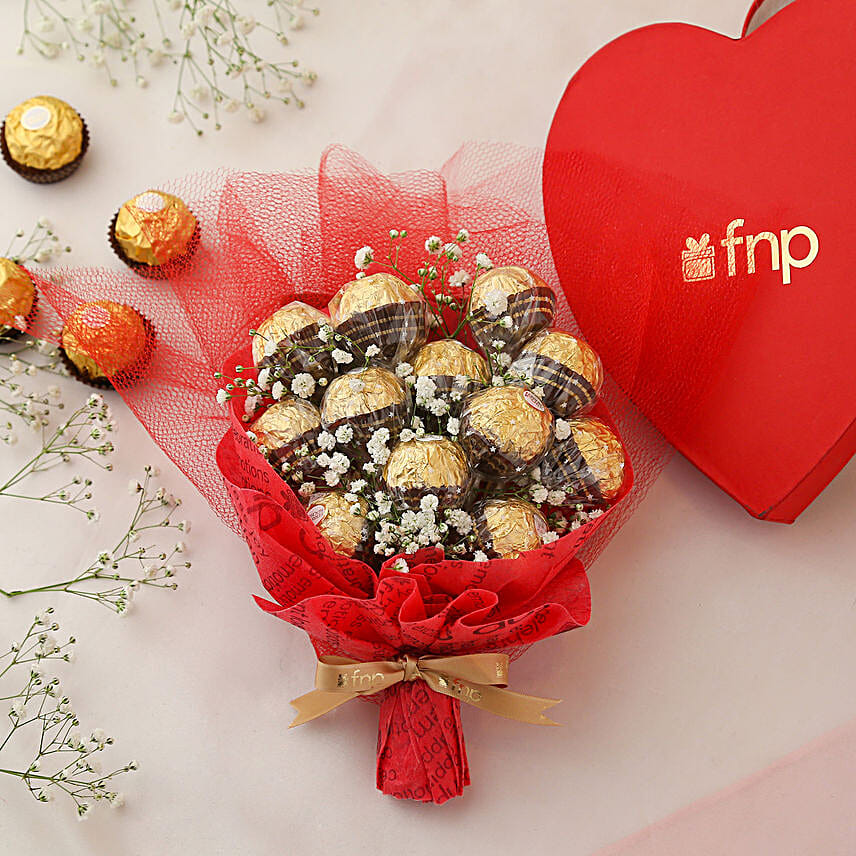 Lovely Chocolate Bouquet in Gypsophila Nest